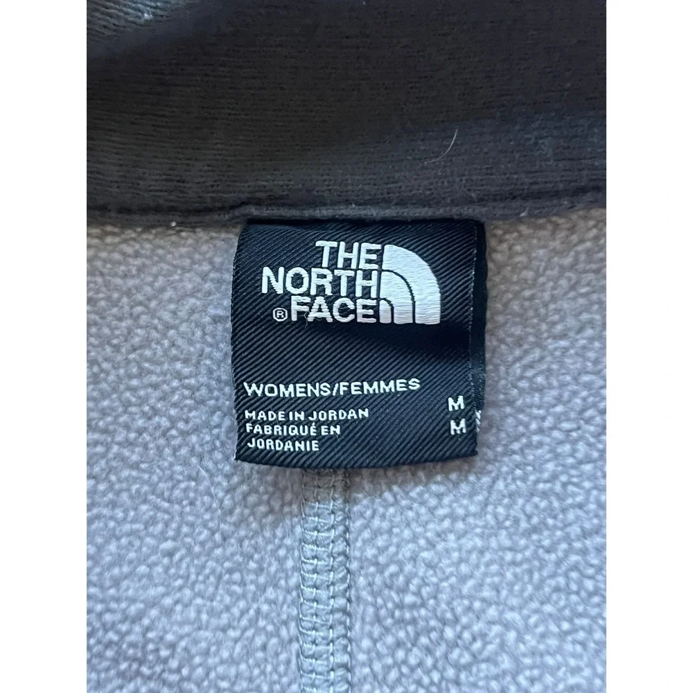 The North Face Womens Grey Heather Full Zip‎ Fleece Jacket Mock Neck Size Medium